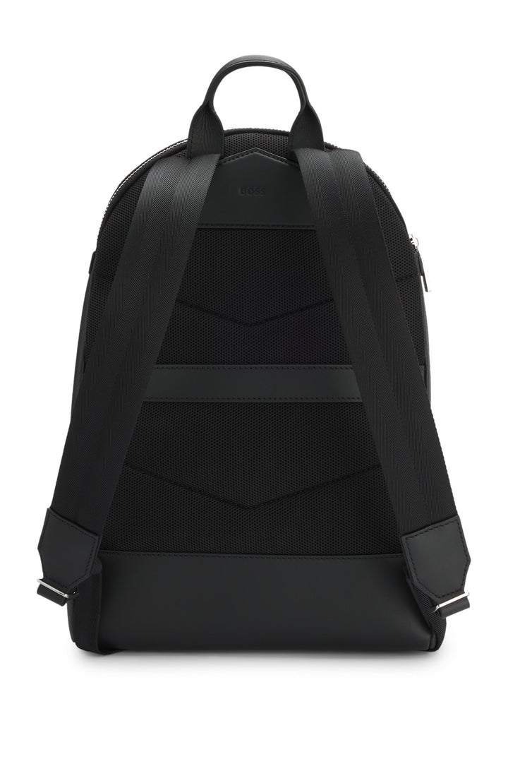 Boss Backpack in grained Italian leather with smart sleeve