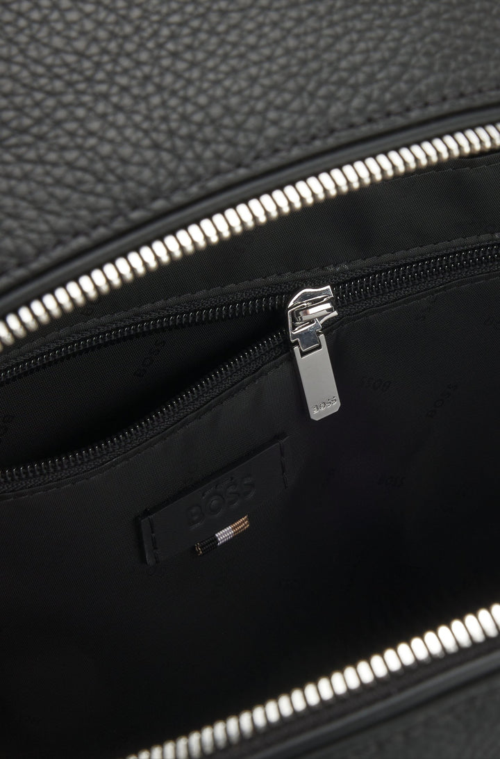 Boss Backpack in grained Italian leather with smart sleeve
