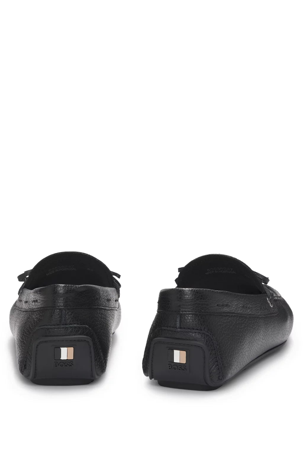 Boss Grained-leather moccasins with driver sole
