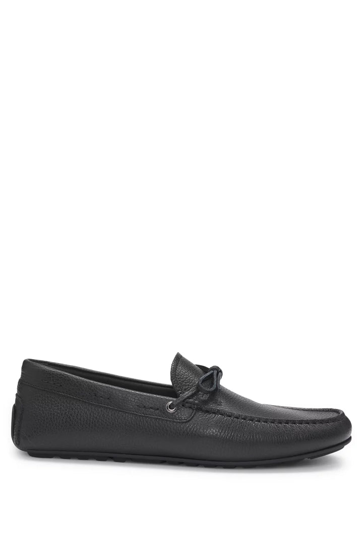 Boss Grained-leather moccasins with driver sole