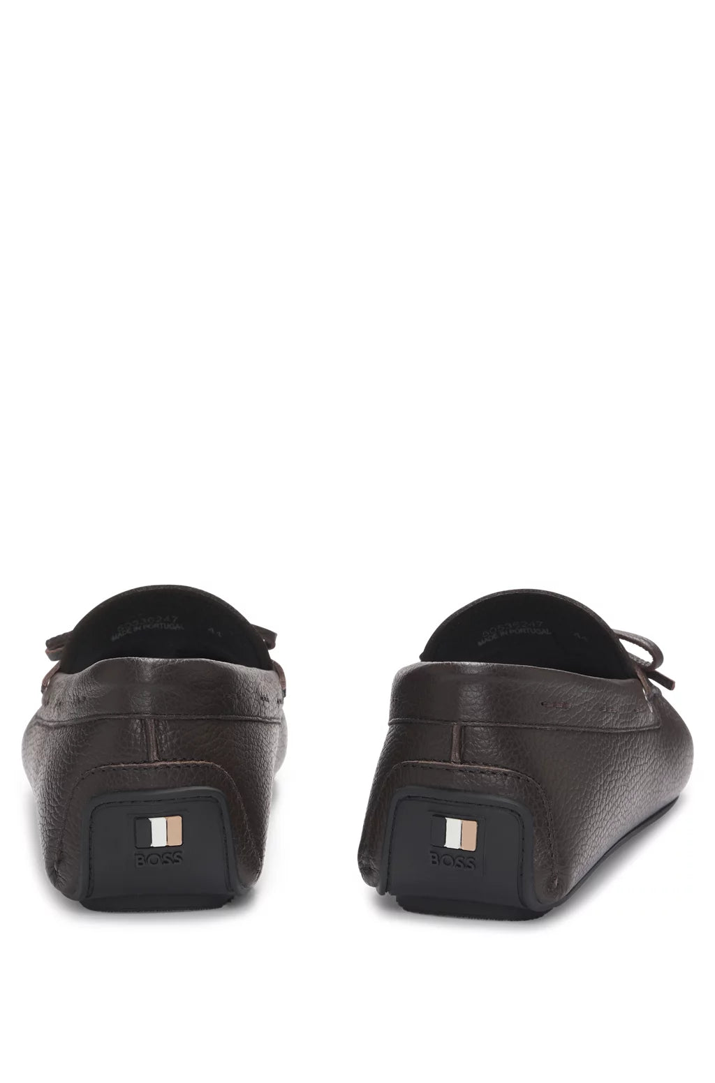 Boss Grained-leather moccasins with driver sole