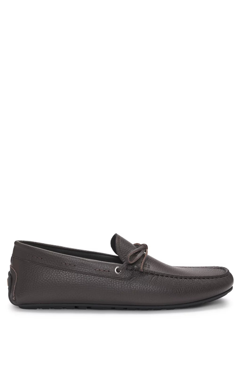 Boss Grained-leather moccasins with driver sole