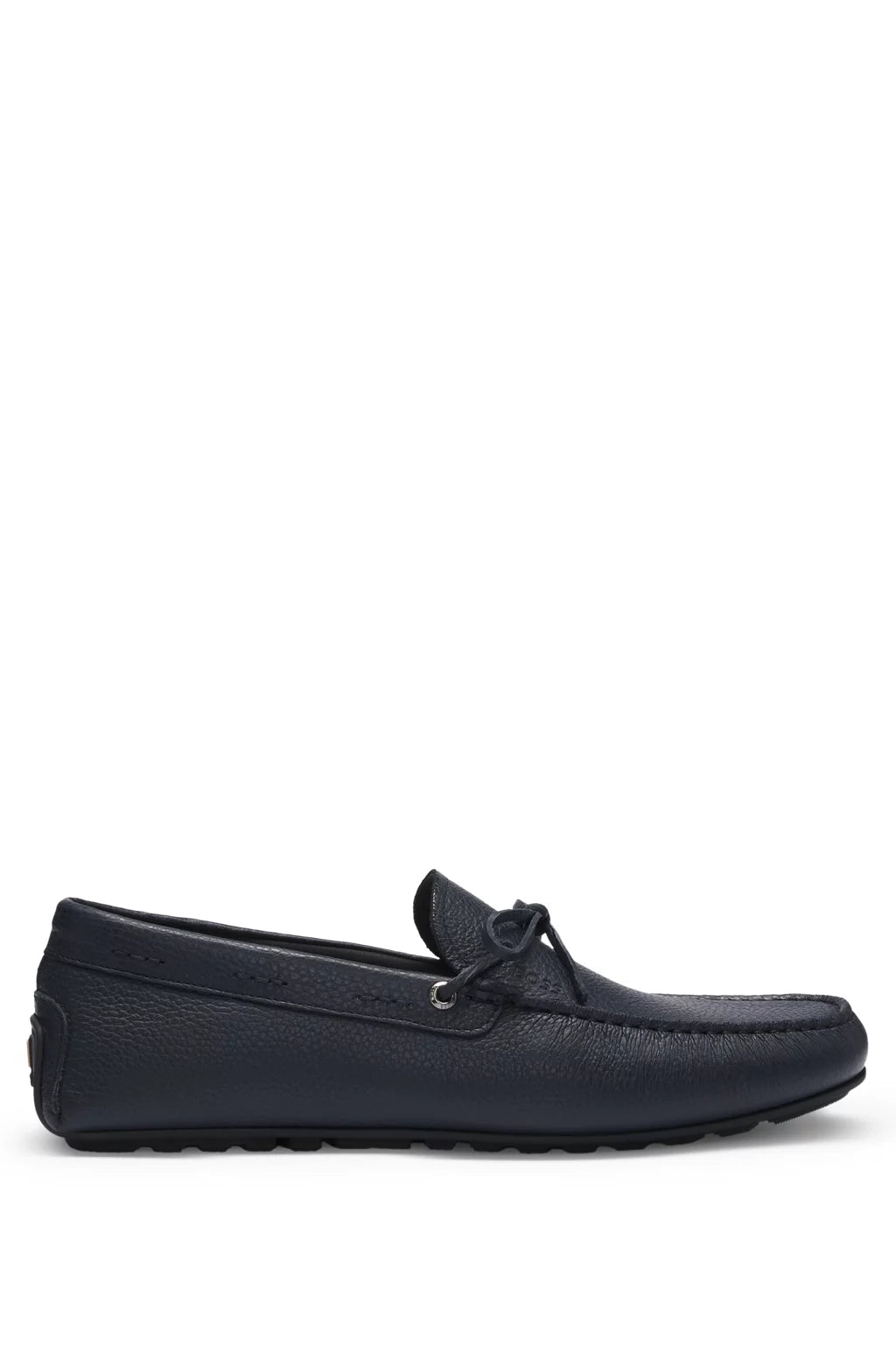 Boss Grained-leather moccasins with driver sole