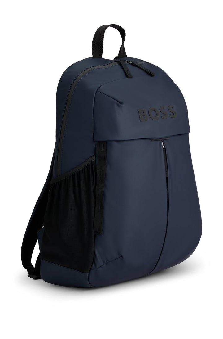 Boss Faux-leather backpack with zipped front pocket