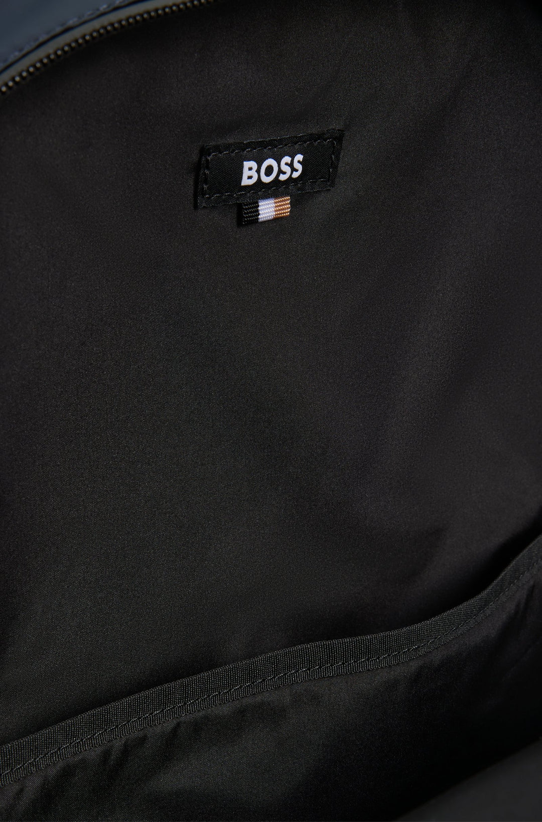 Boss Faux-leather backpack with zipped front pocket