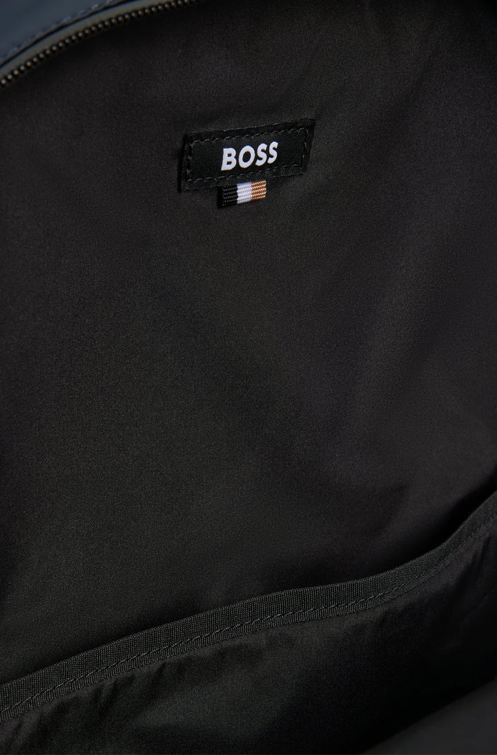 Boss Faux-leather backpack with zipped front pocket
