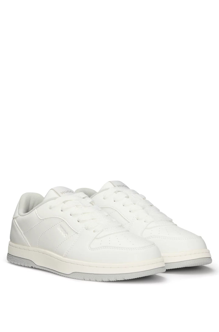 HUGO All-white trainers with faux-leather uppers