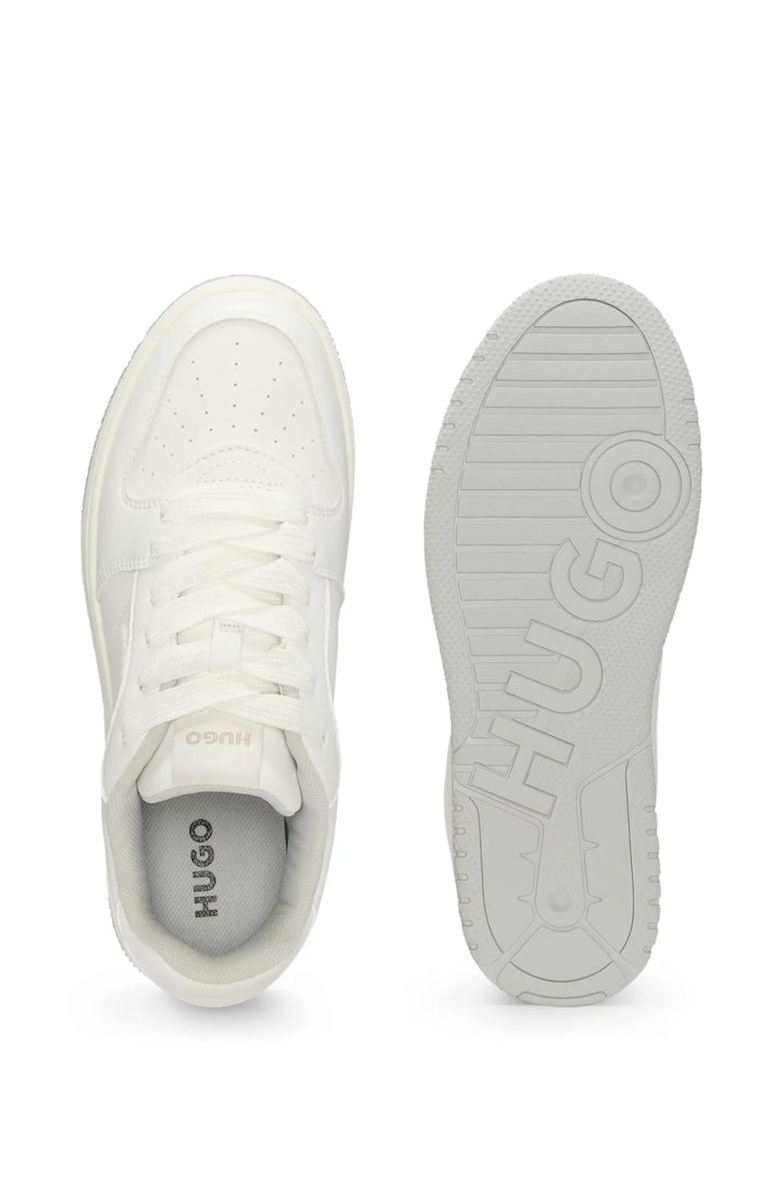 HUGO All-white trainers with faux-leather uppers