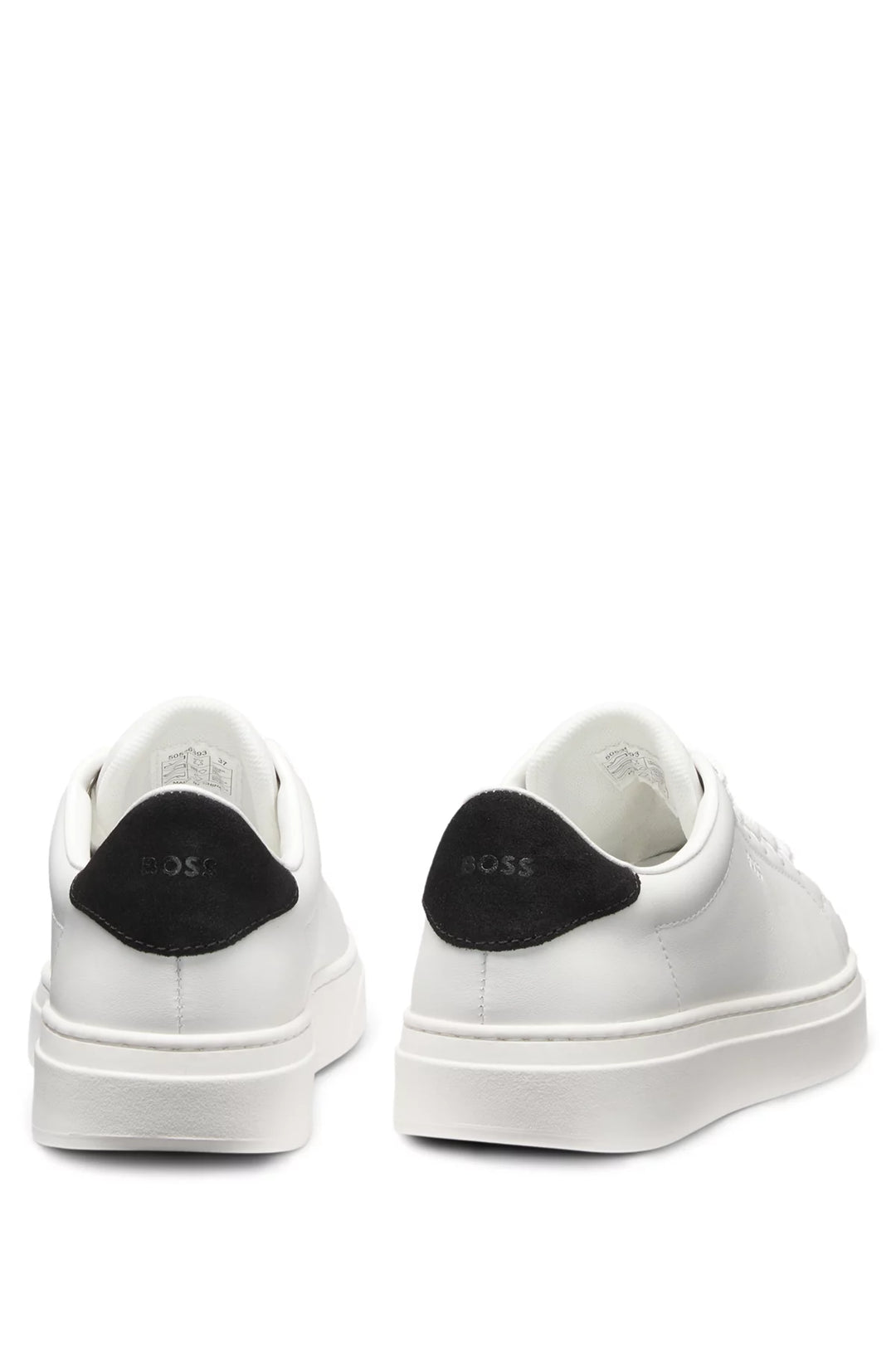 BOSS Leather trainers with suede backtab