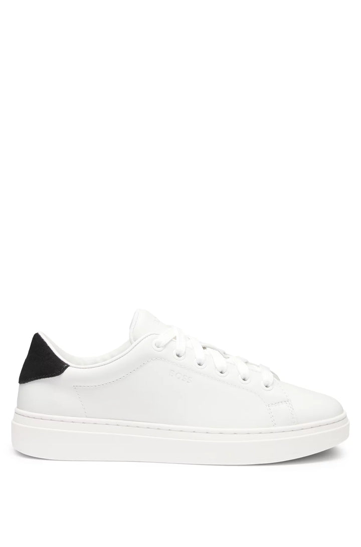 BOSS Leather trainers with suede backtab