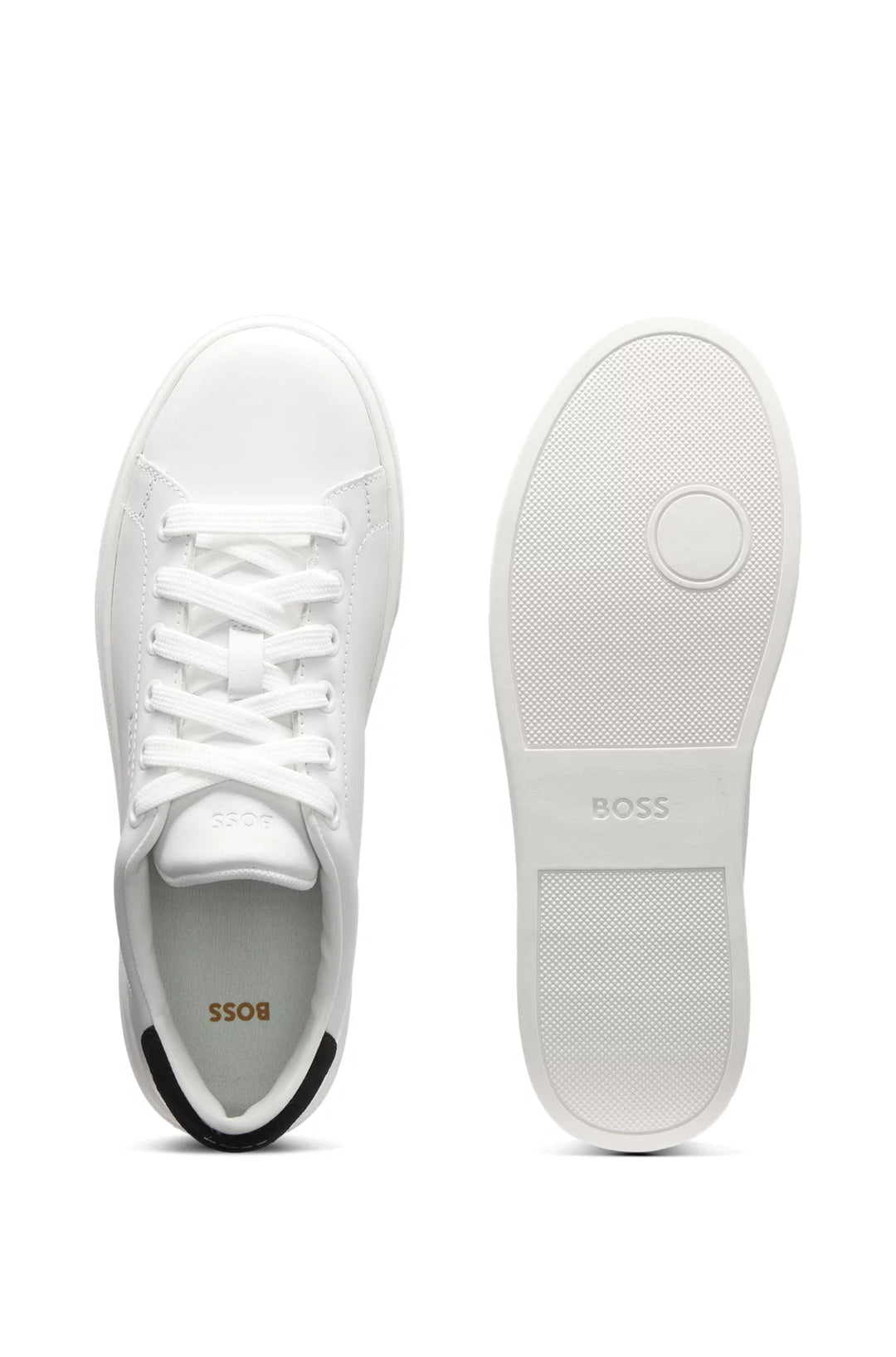 BOSS Leather trainers with suede backtab