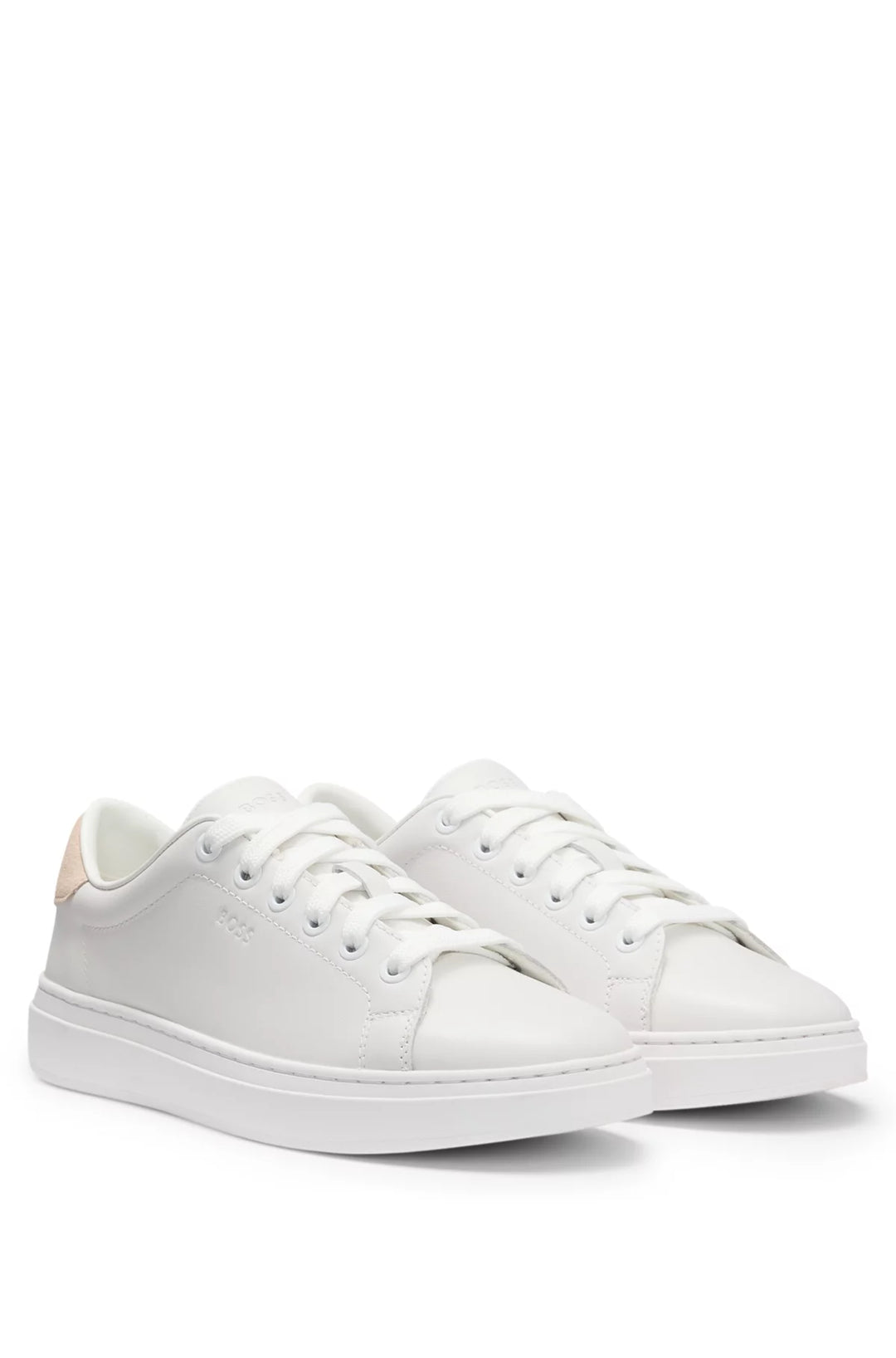 BOSS Leather trainers with suede backtab