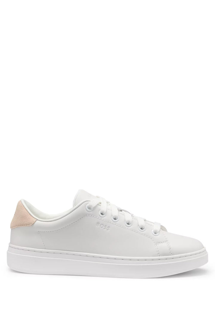BOSS Leather trainers with suede backtab