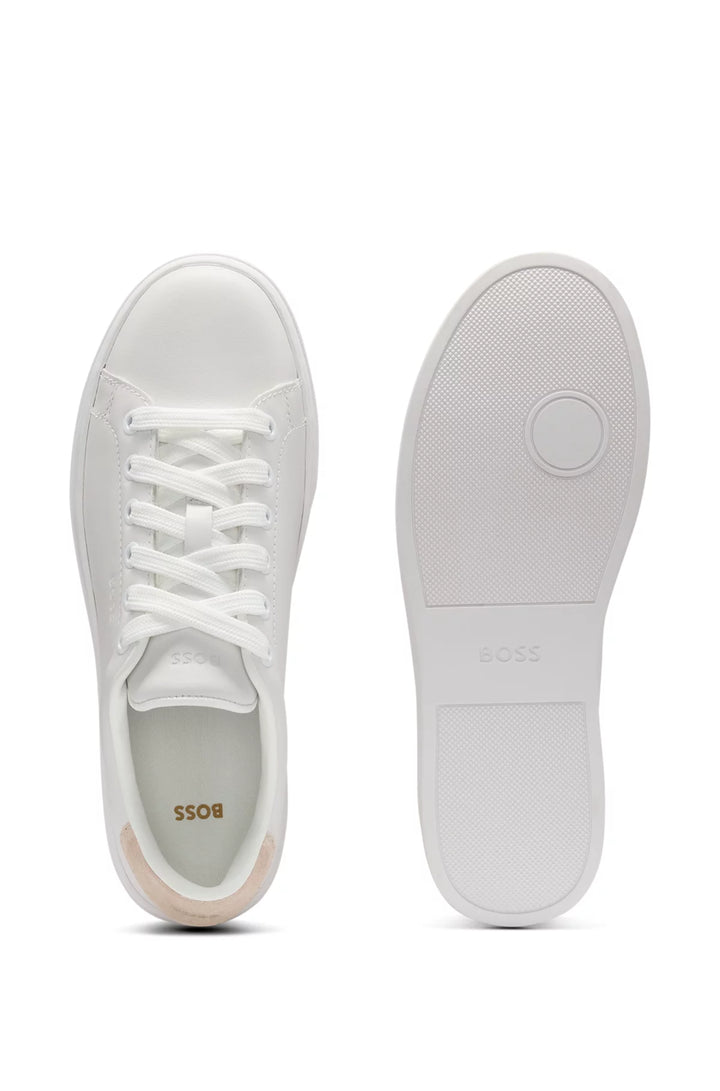 BOSS Leather trainers with suede backtab