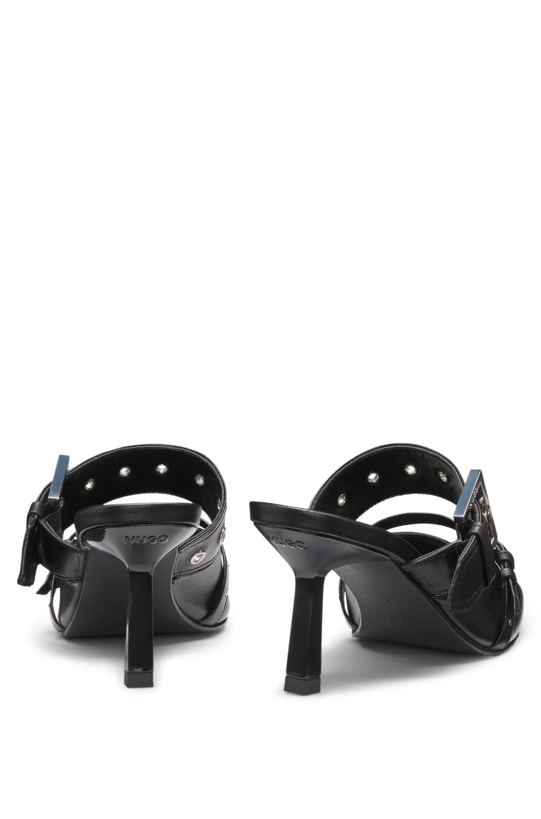 HUGO Nappa-leather mules with twin buckled straps