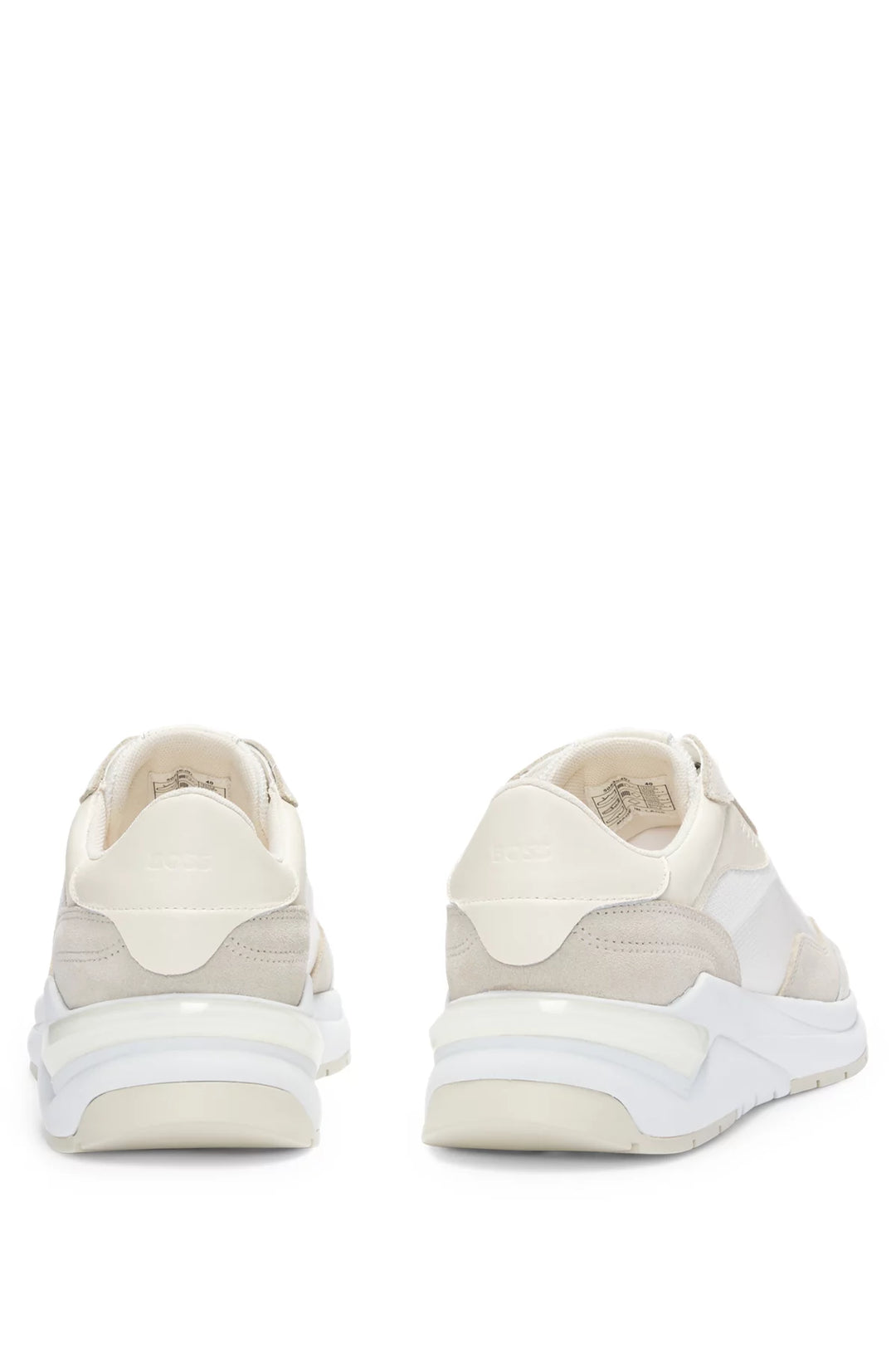 BOSS Lace-up trainers with suede, mesh and faux leather