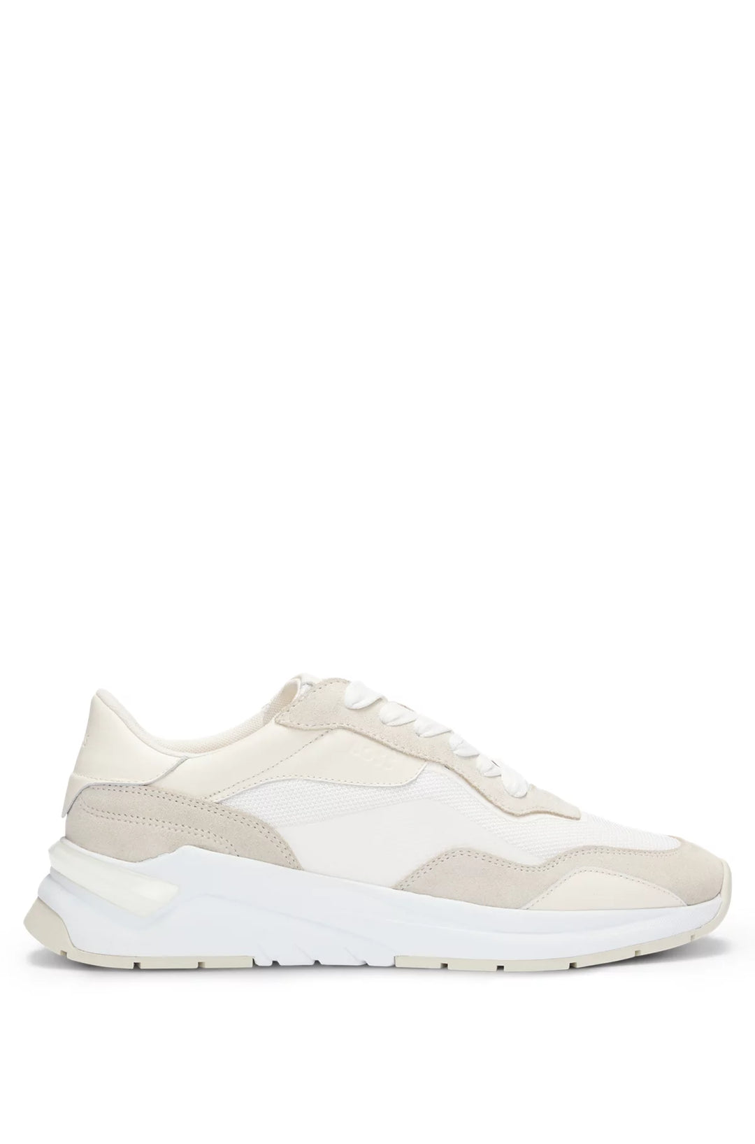 BOSS Lace-up trainers with suede, mesh and faux leather