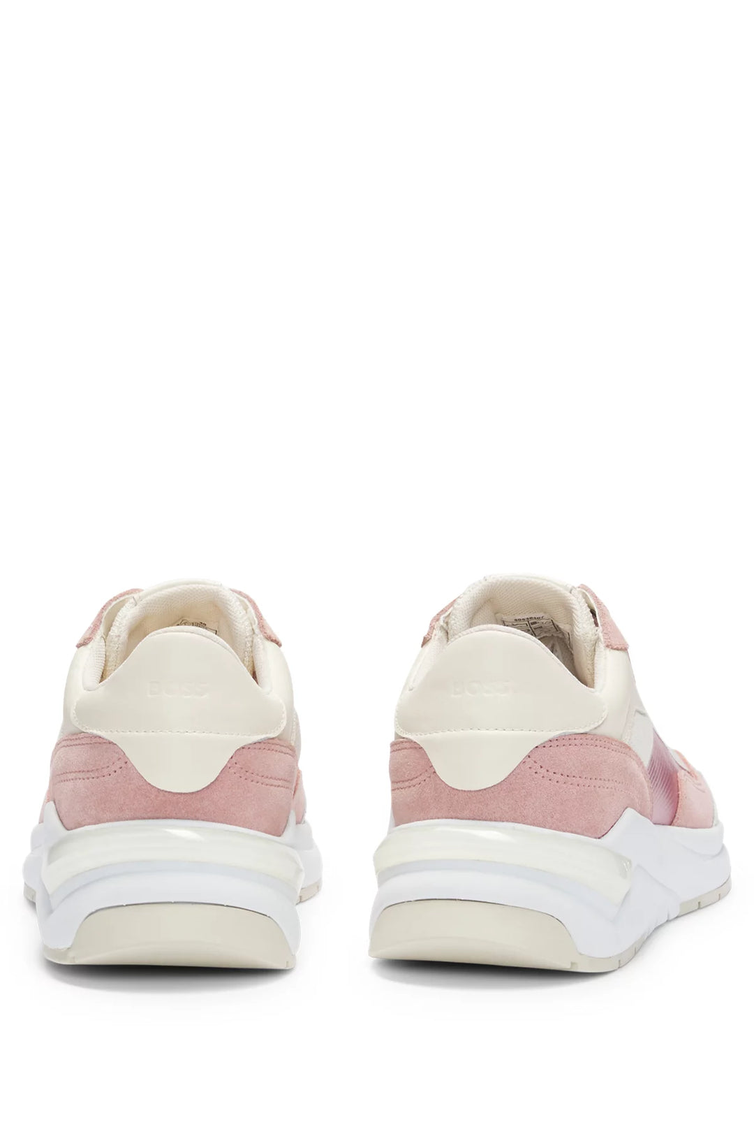 BOSS Lace-up trainers with suede, mesh and faux leather