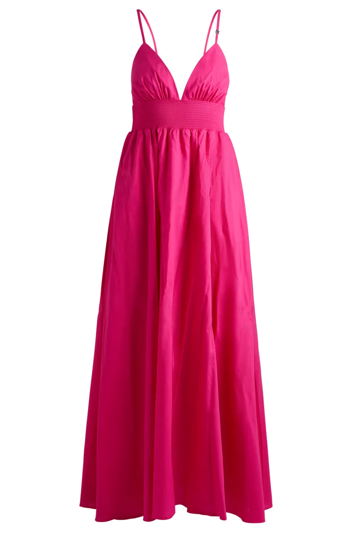 HUGO STRAPPY MAXI DRESS IN LIGHTWEIGHT COTTON WITH SMOCKED TRIM
