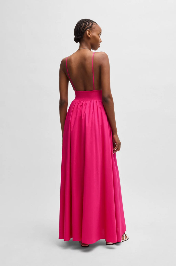 HUGO STRAPPY MAXI DRESS IN LIGHTWEIGHT COTTON WITH SMOCKED TRIM