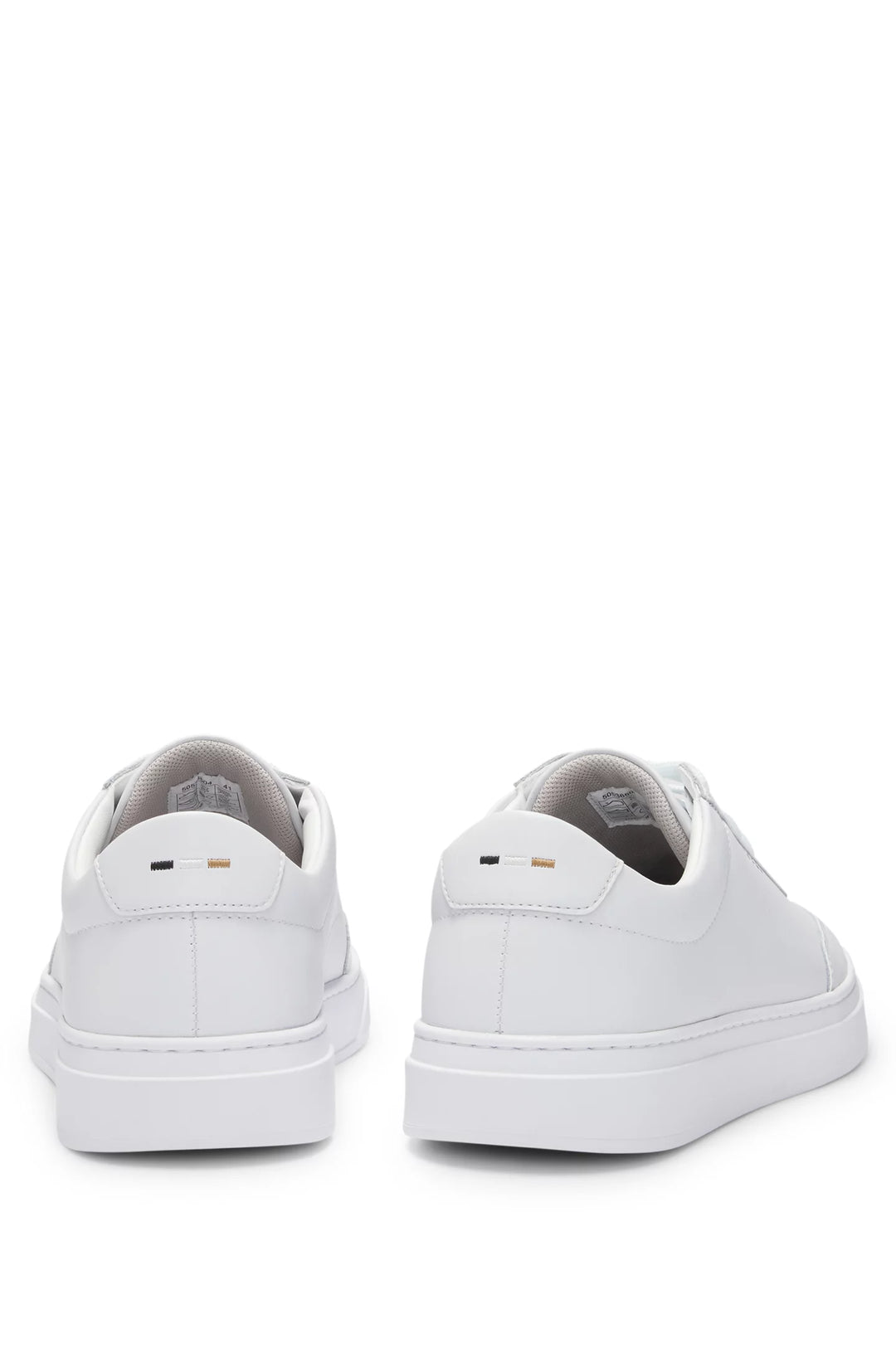 Boss Coated-leather trainers with gold-tone logo