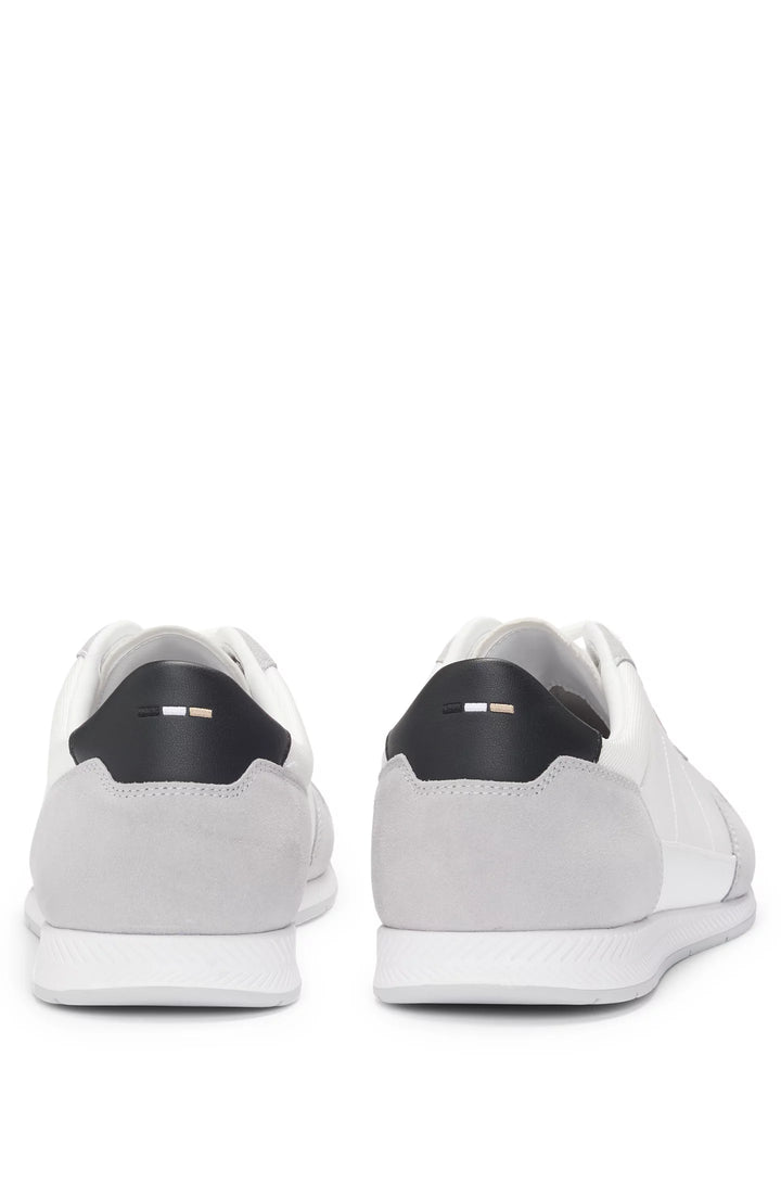 Boss Mixed-material lace-up trainers with suede trims