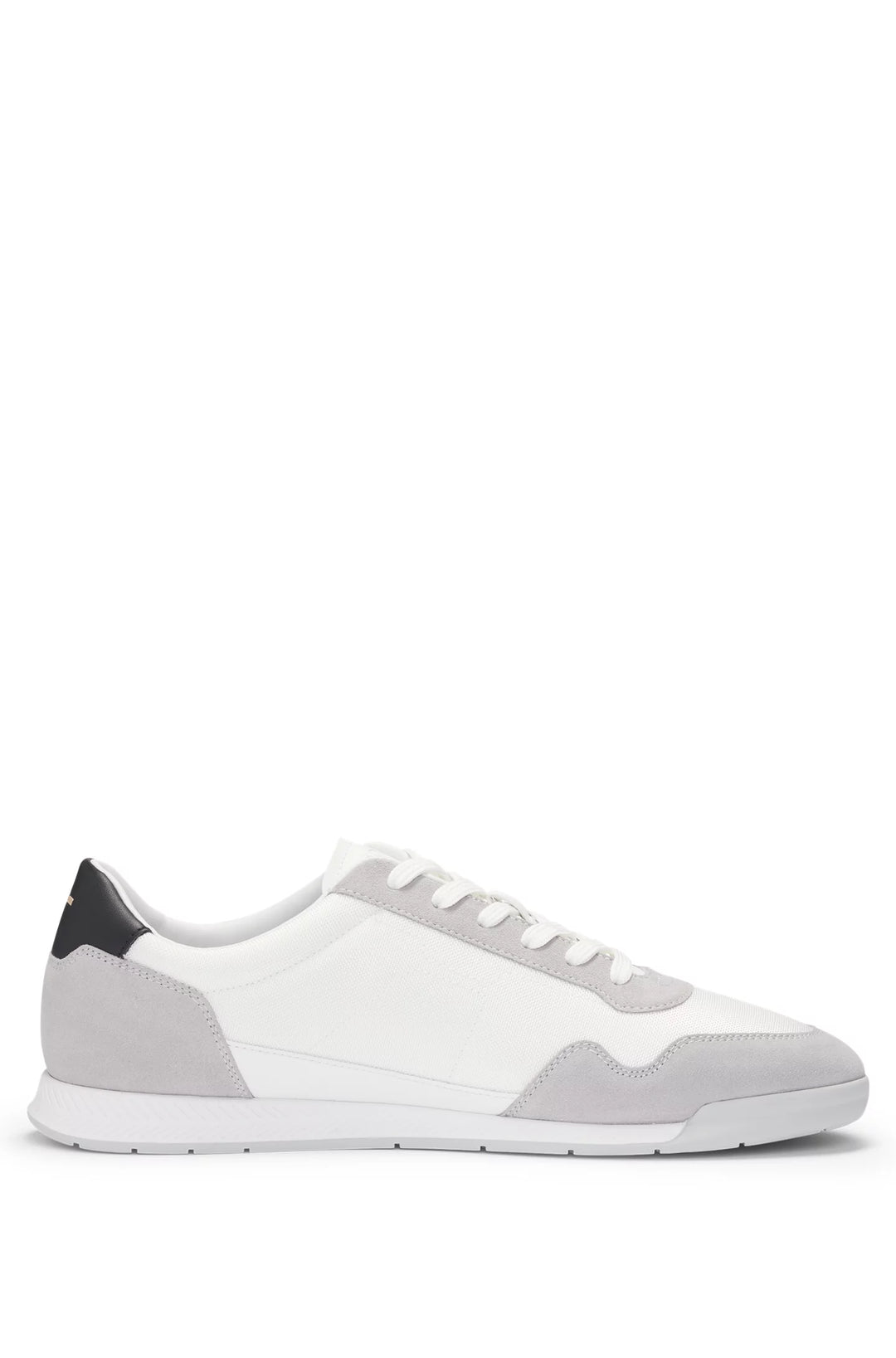 Boss Mixed-material lace-up trainers with suede trims