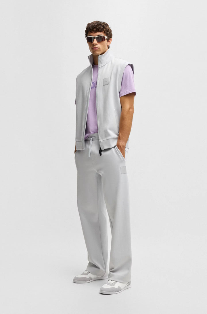 Boss Mixed-material lace-up trainers with suede trims