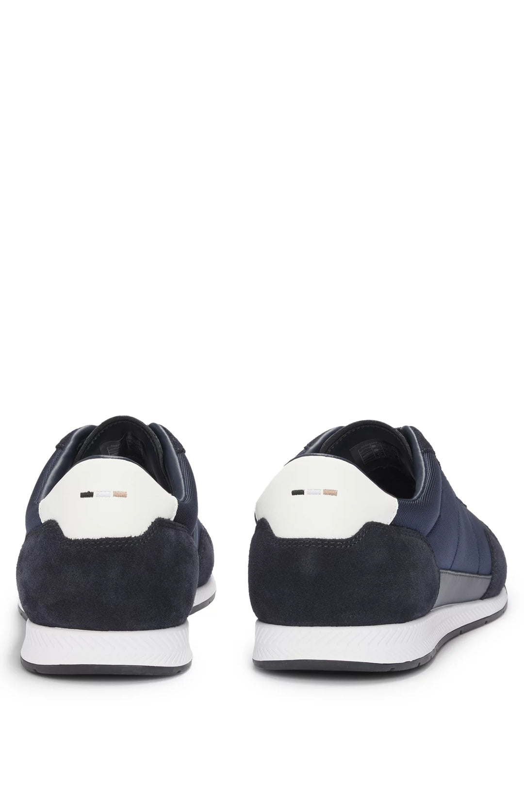 Boss Mixed-material lace-up trainers with suede trims