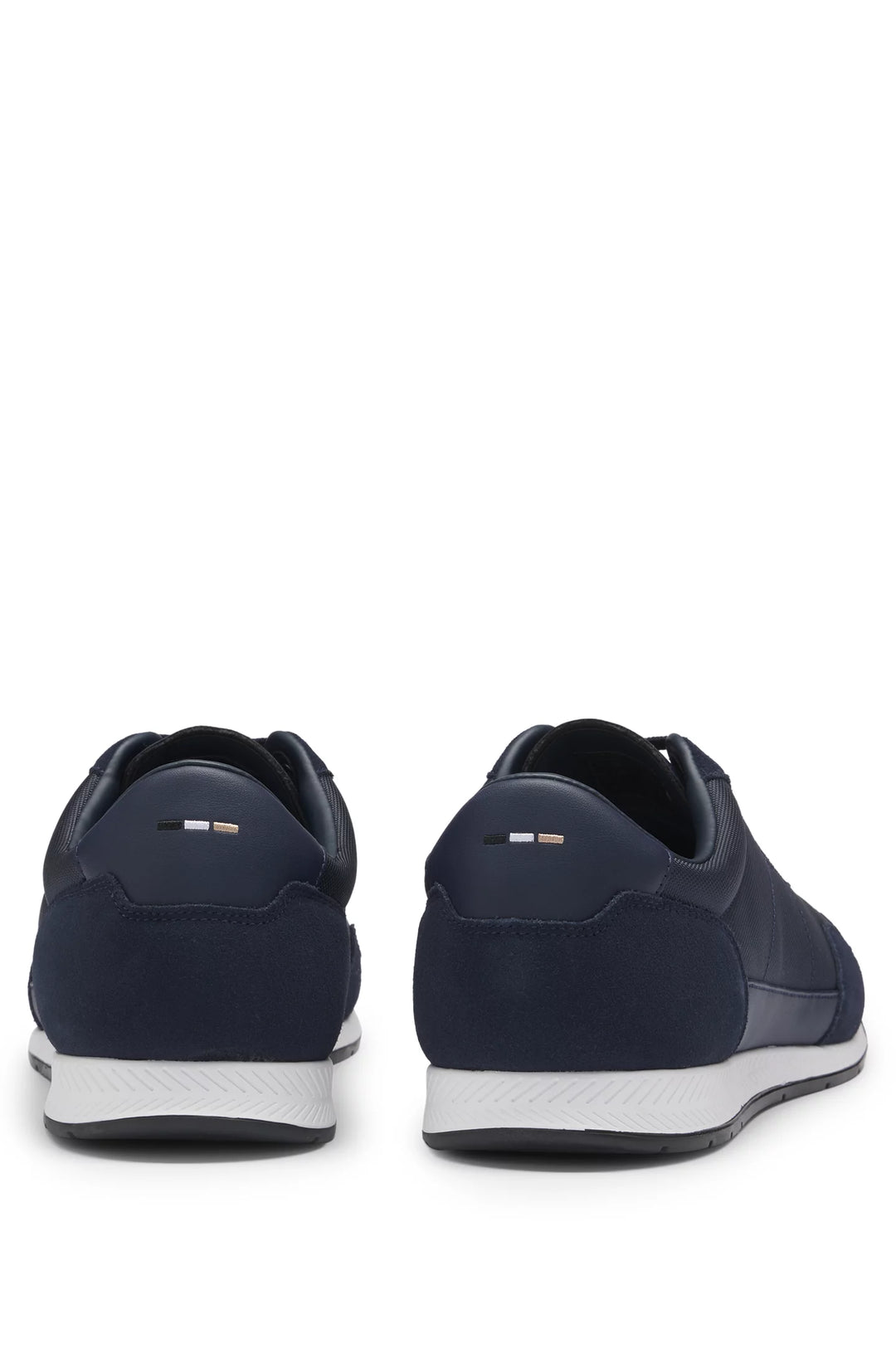 Boss Mixed-material lace-up trainers with suede trims