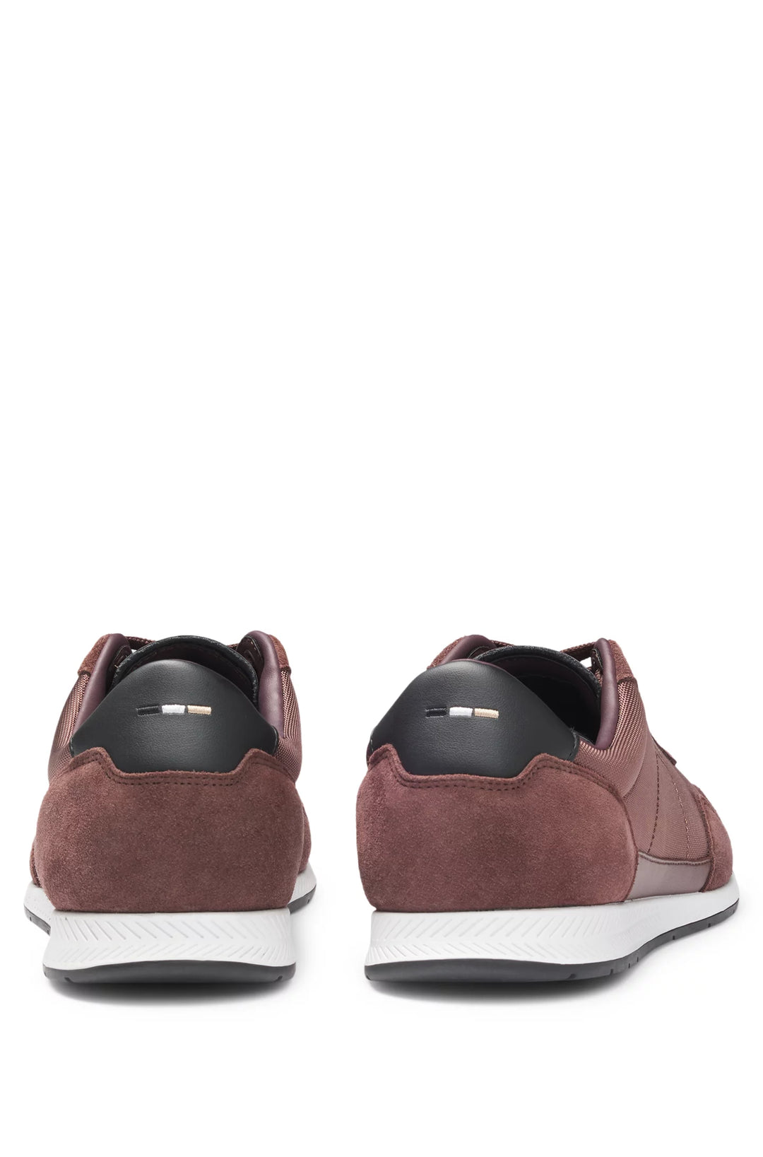 Boss Mixed-material lace-up trainers with suede trims