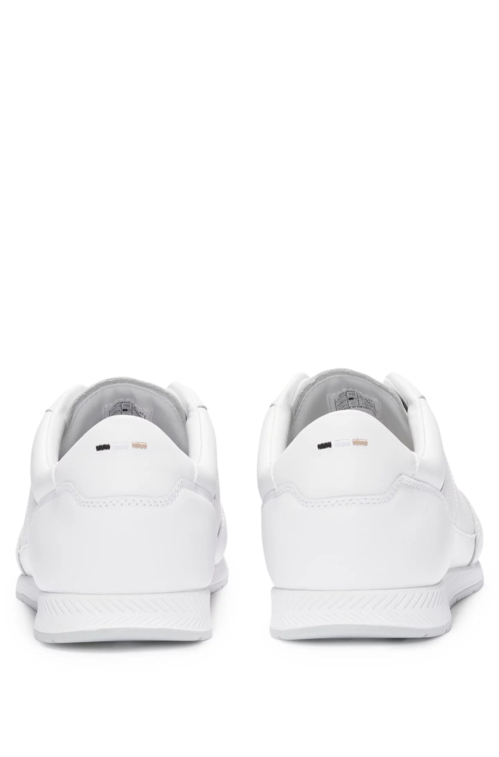 Boss Faux-leather trainers with gold-tone branding