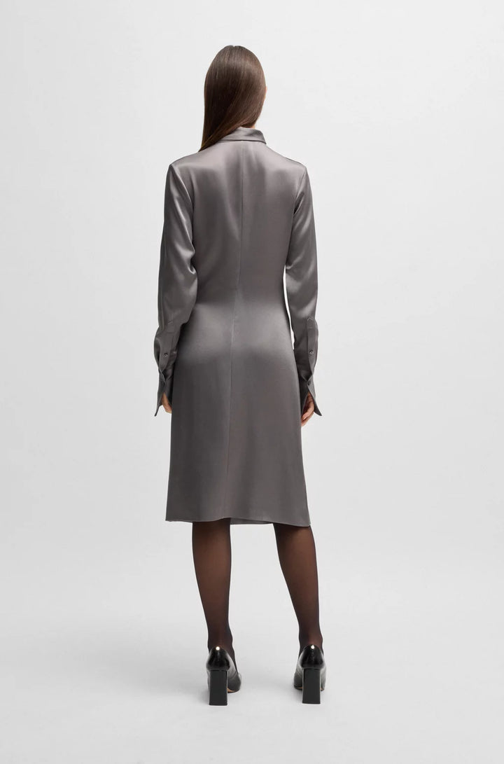 BOSS LONG-SLEEVED DRESS WITH SCARF NECKLINE