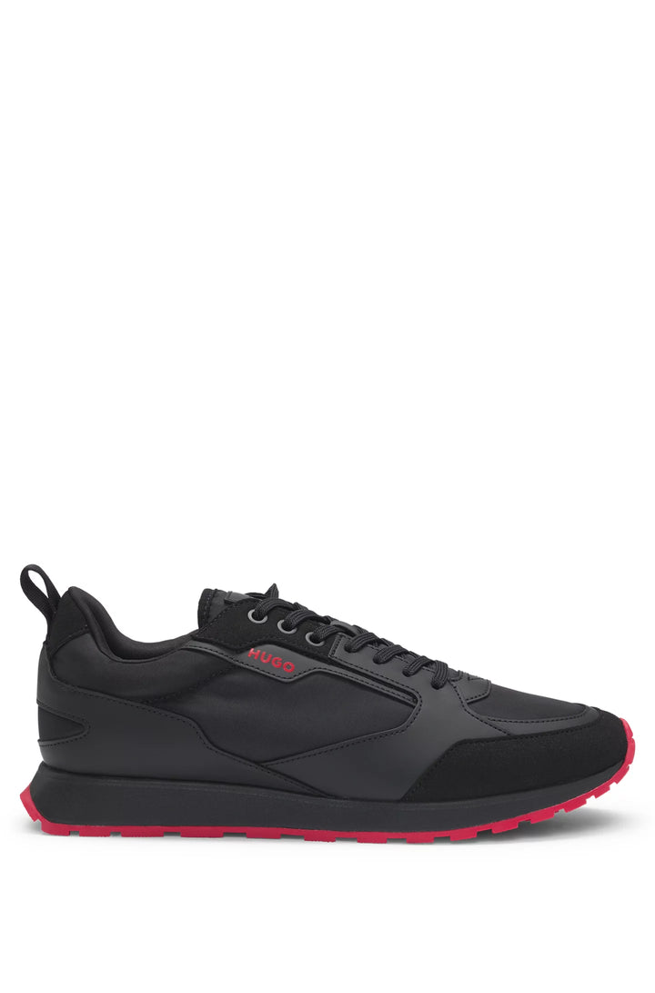 Hugo Mixed-material trainers with branded accents