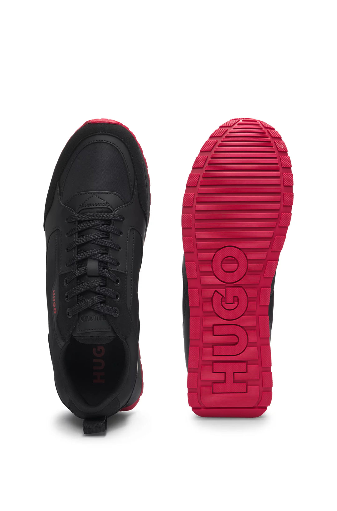 Hugo Mixed-material trainers with branded accents