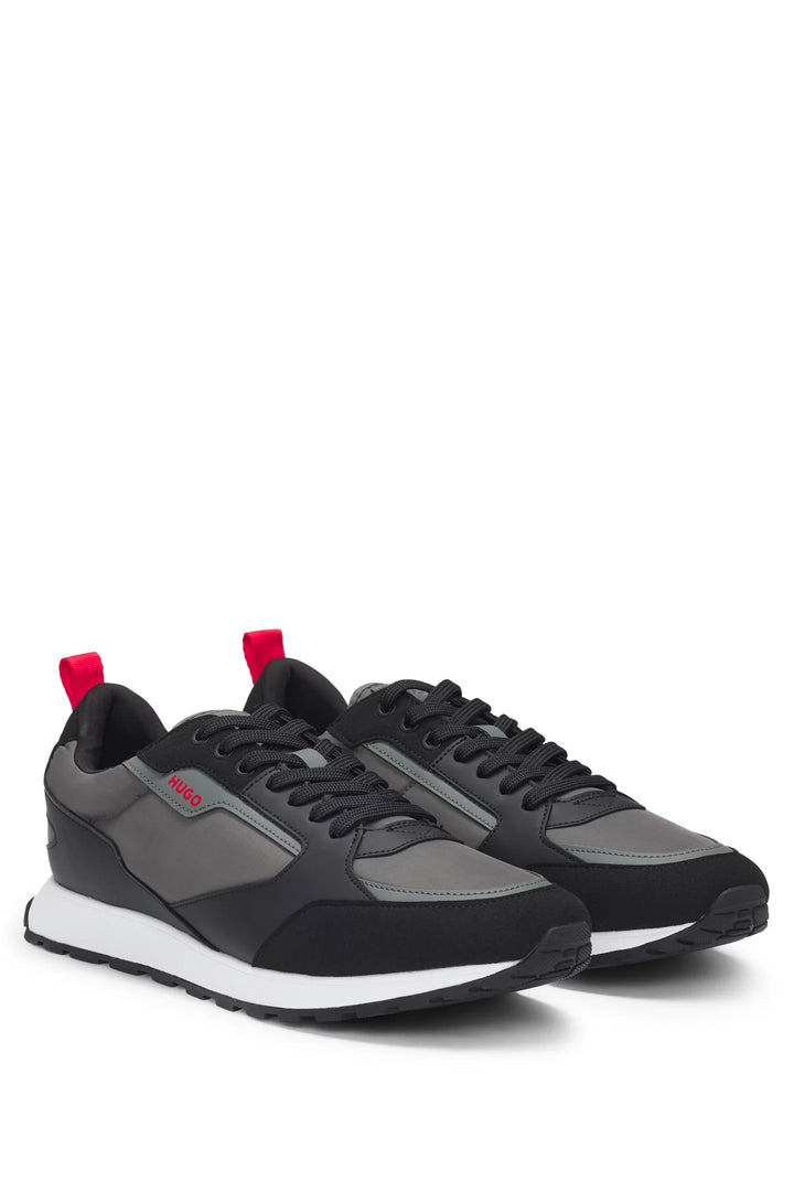 Hugo Mixed-material trainers with branded accents