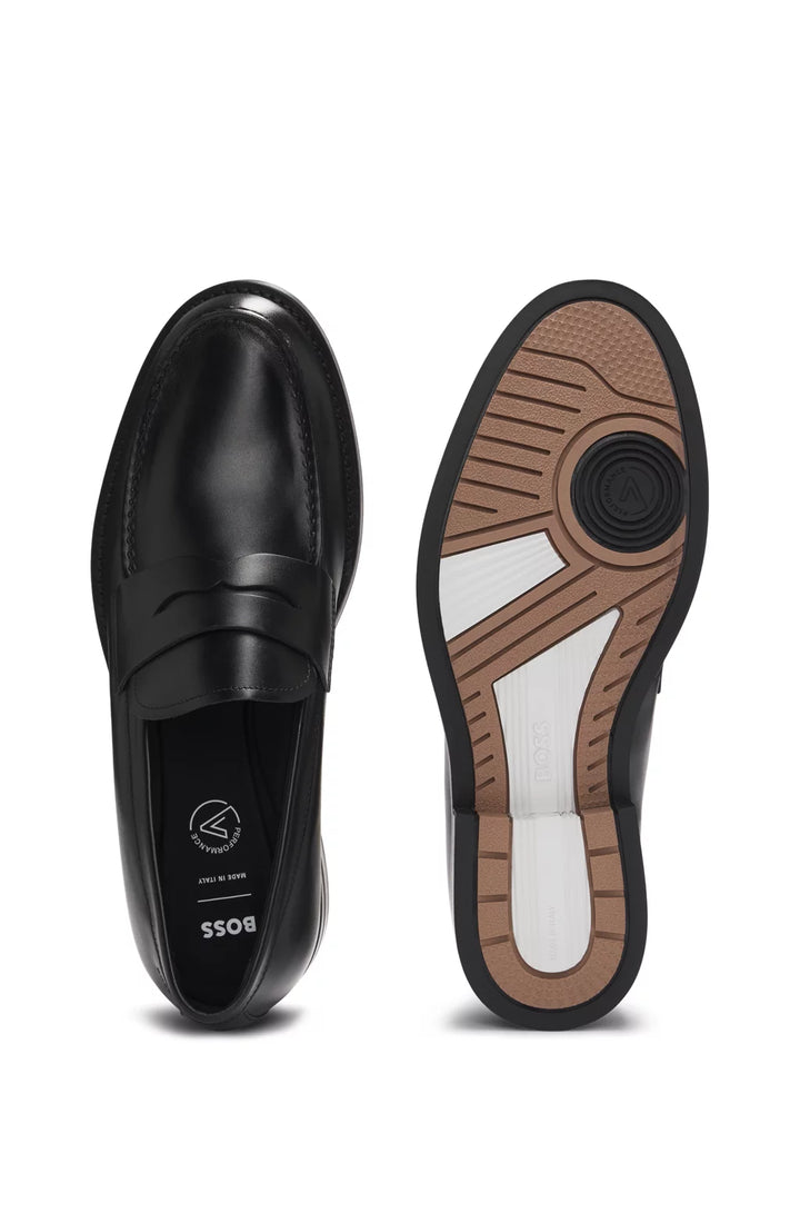 Boss Dressletic slip-on penny loafers in leather