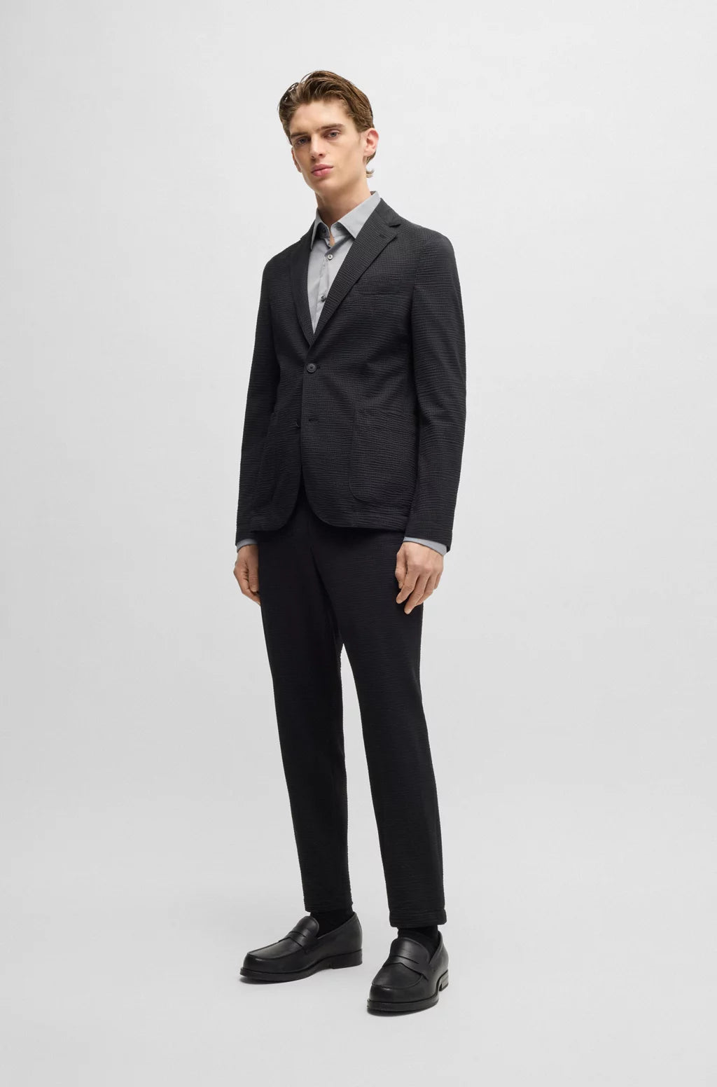 Boss Dressletic slip-on penny loafers in leather