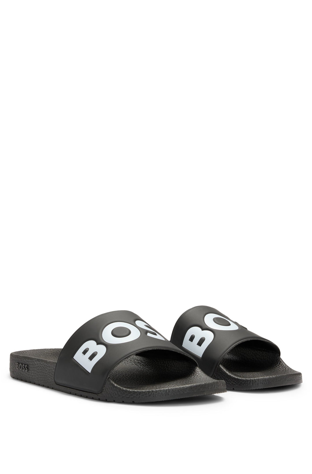 Boss Italian-made slides with large logo detail