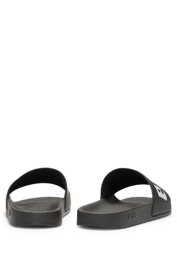 Boss Italian-made slides with large logo detail