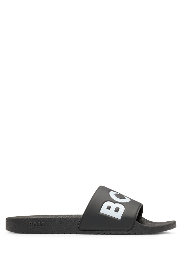 Boss Italian-made slides with large logo detail