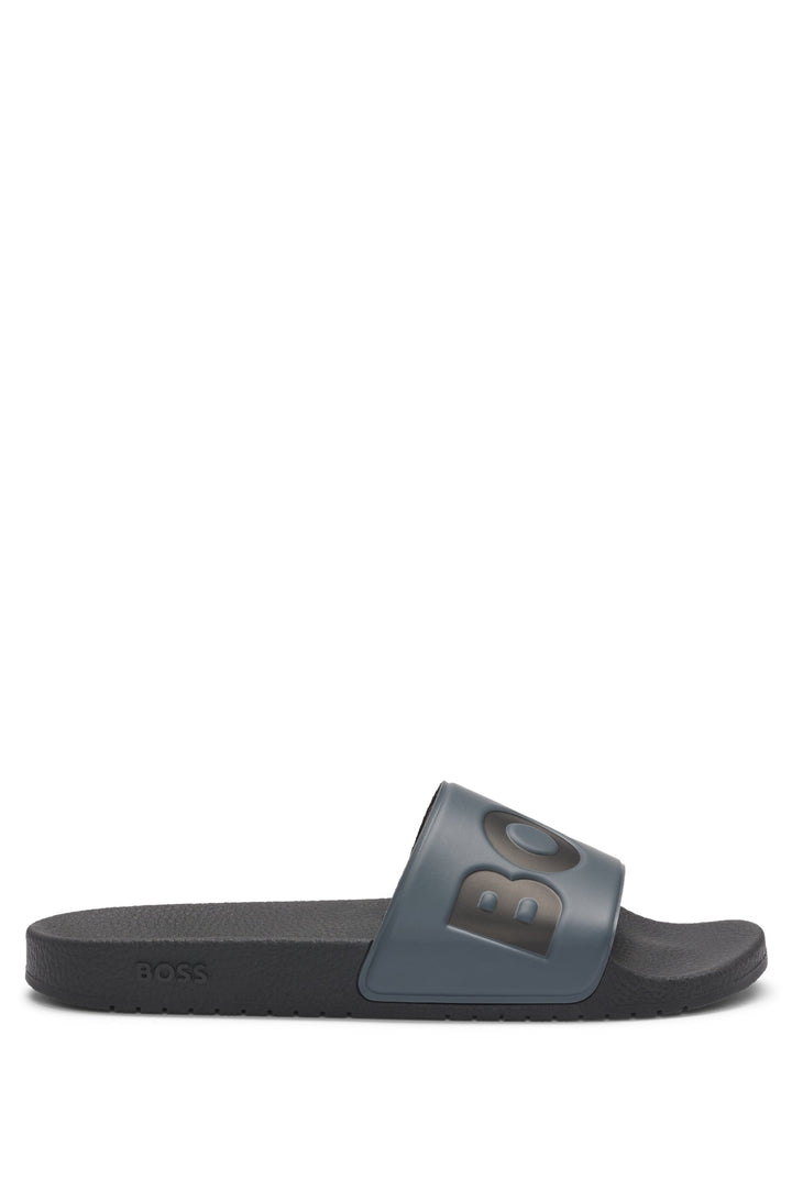 Boss Italian-made slides with large logo detail