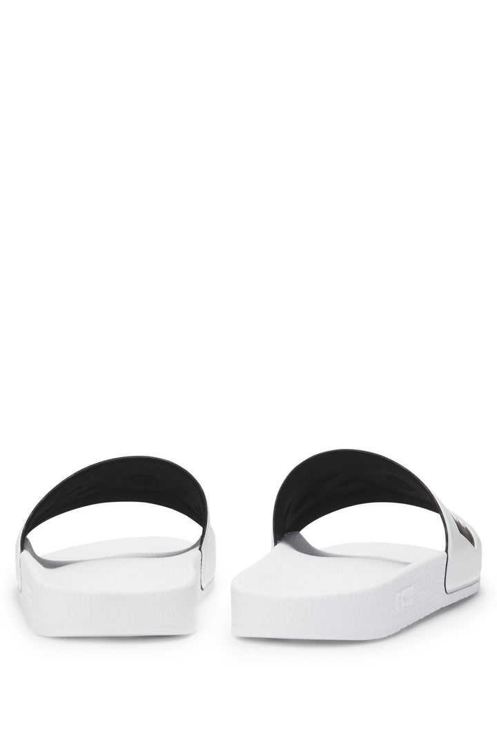 Boss Italian-made slides with large logo detail