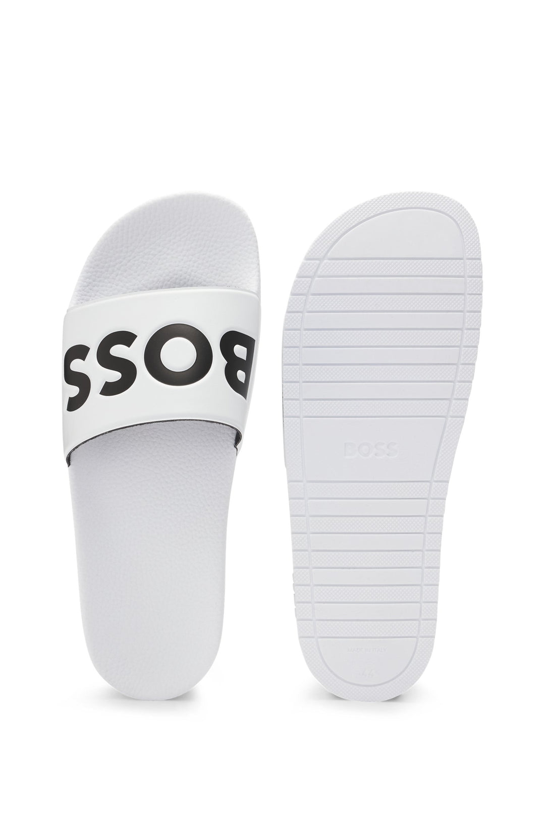 Boss Italian-made slides with large logo detail