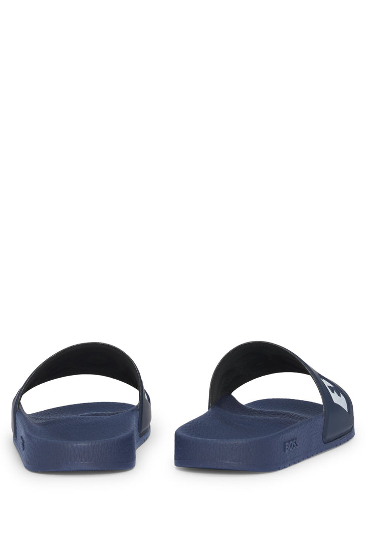 Boss Italian-made slides with large logo detail
