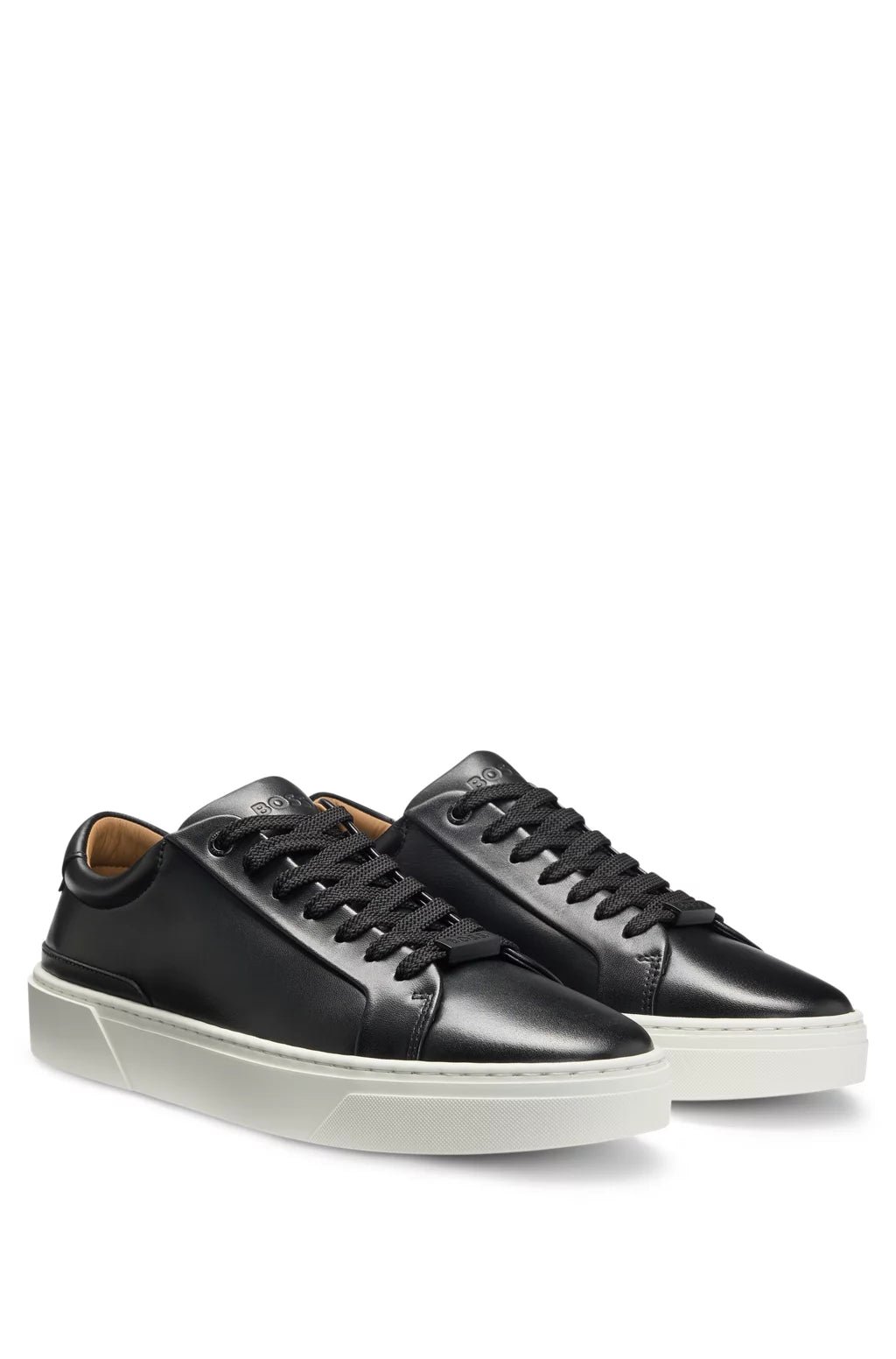 Boss Gary leather low-top trainers with branded lace loop