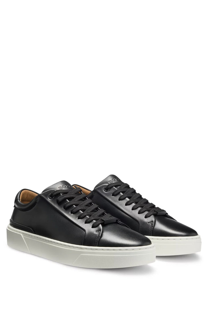 Boss Gary leather low-top trainers with branded lace loop