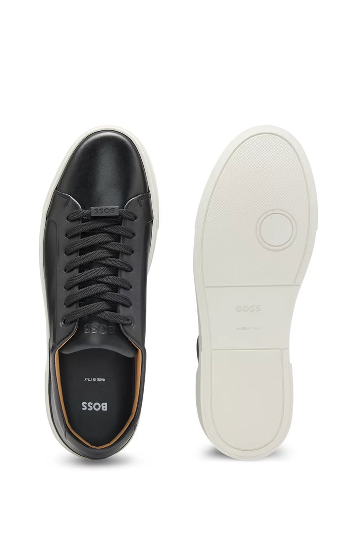 Boss Gary leather low-top trainers with branded lace loop