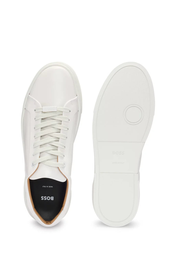 Boss Gary leather low-top trainers with branded lace loop