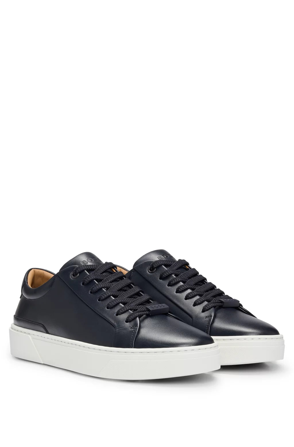 Boss Gary leather low-top trainers with branded lace loop